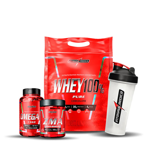 PACK RECUPERACION TOTAL - Whey 100% Pure (4 lb) + Omega 3 + ZMA + Shaker 600ml regalo