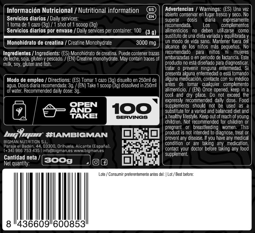 Pack BigMan Ultimate Whey 2kg + Creatina + Shaker PRO | Fuerza y Masa Muscular