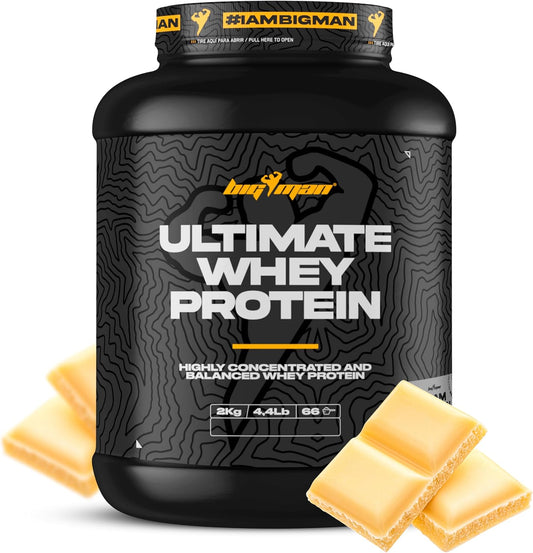 BigMan Ultimate Whey 2kg Choco Blanco | Proteína Concentrada con BCAA y Glutamina
