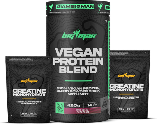 Pack BigMan Vegan Protein Blend 420g + Creatina 180g | Proteína Vegana