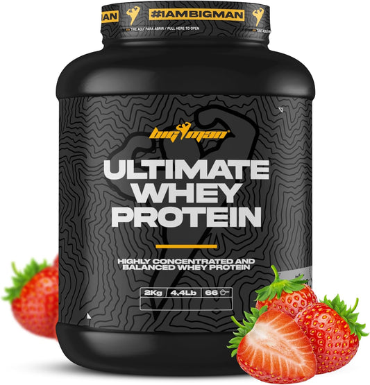 BigMan Ultimate Whey 2kg Fresa | Proteína Concentrada con BCAA y Glutamina