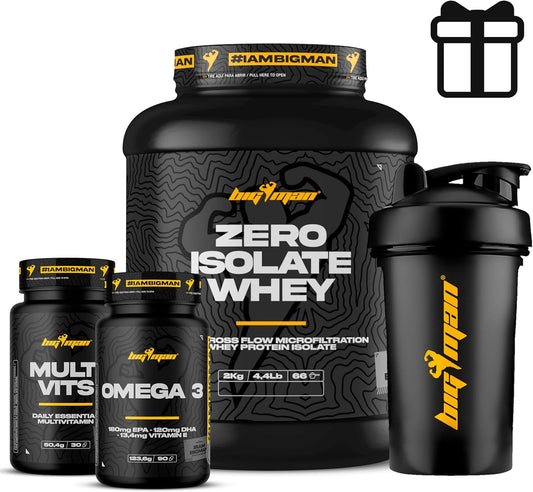 BigMan Zero Whey Isolate 2kg + Multi-Vits + Omega 3 | Proteína Pura y Salud Integral
