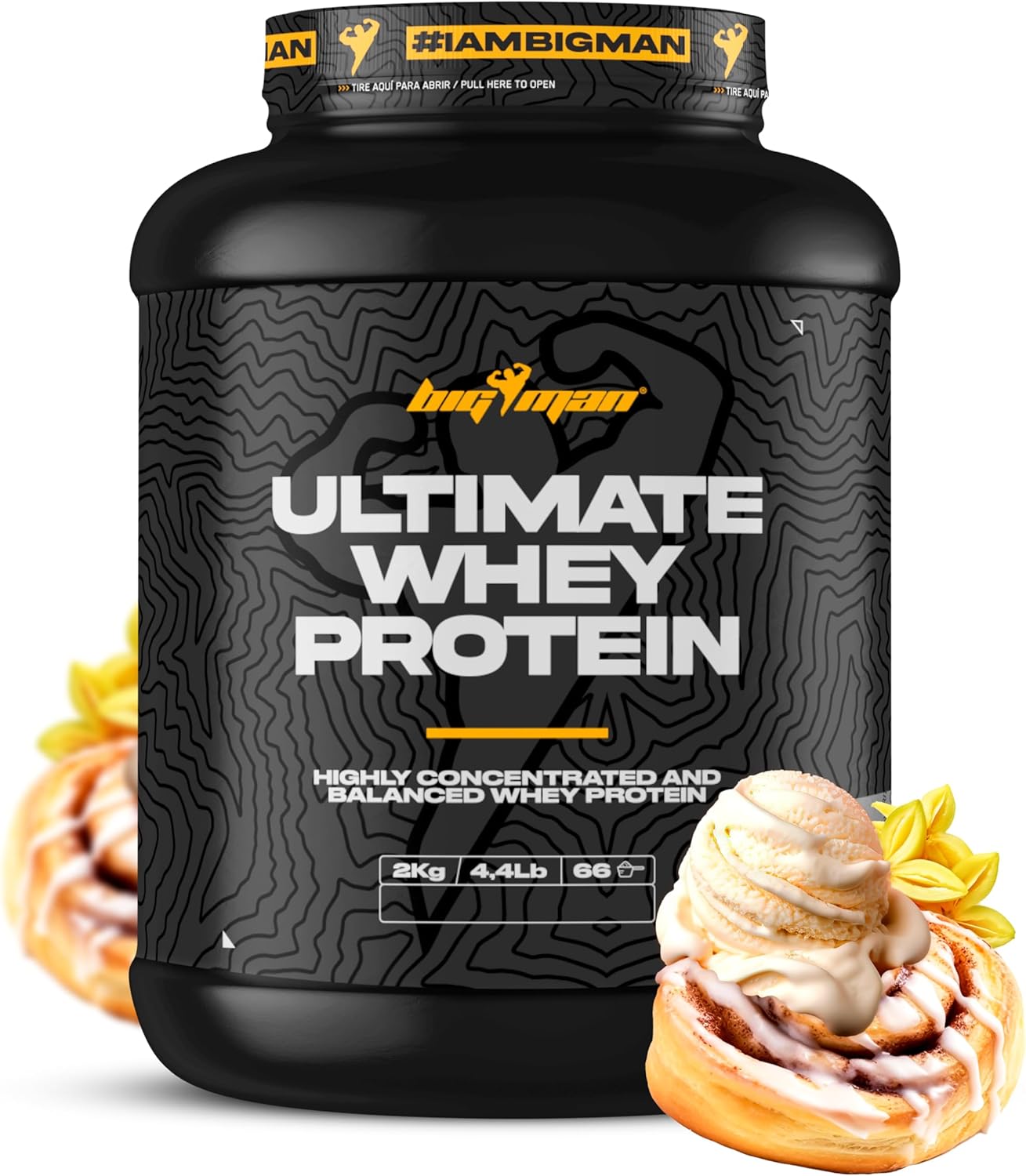 BigMan Ultimate Whey 2kg Vainilla Canela | Proteína Concentrada con BCAA y Glutamina