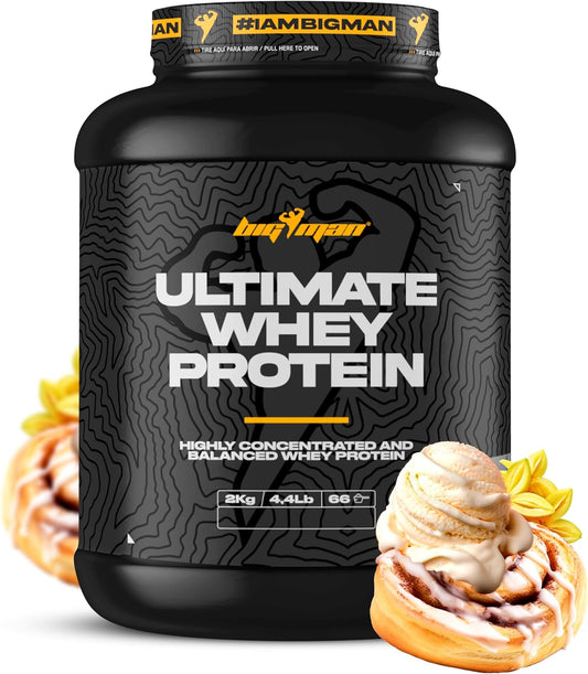 BigMan Ultimate Whey 2kg Vainilla Canela | Proteína Concentrada con BCAA y Glutamina
