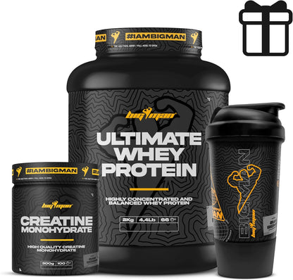 Pack BigMan Ultimate Whey 2kg + Creatina + Shaker PRO | Fuerza y Masa Muscular