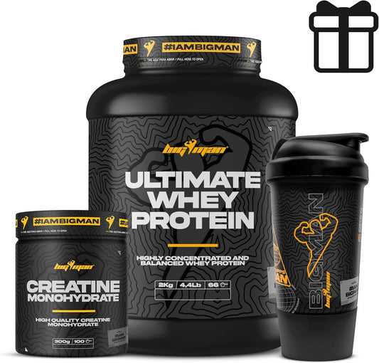 Pack BigMan Ultimate Whey 2kg + Creatina + Shaker PRO | Fuerza y Masa Muscular