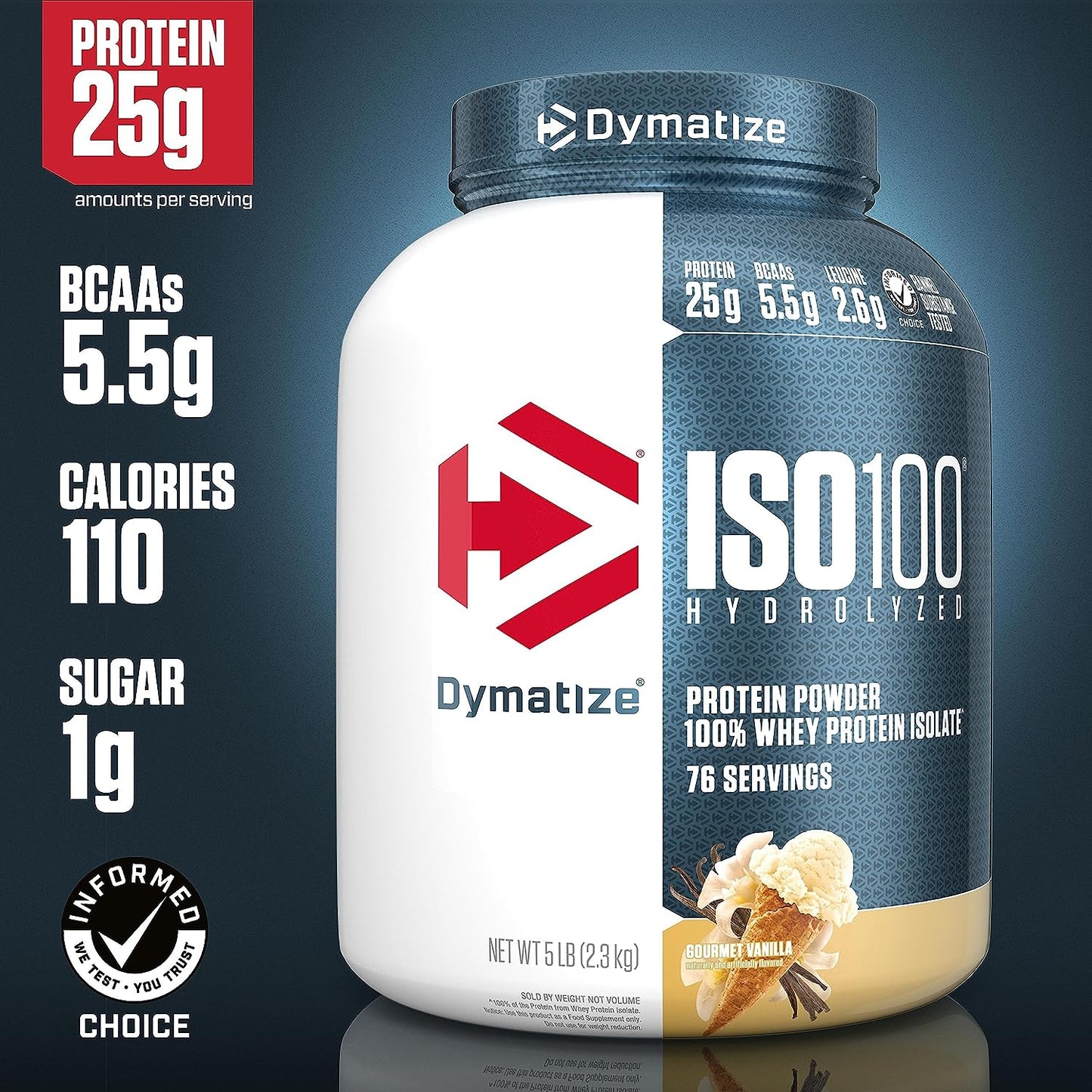 ISO 100 Dymatize 5 LB · 71 Porciones · Barrita Dubai + Shaker de Regalo — 60% OFF