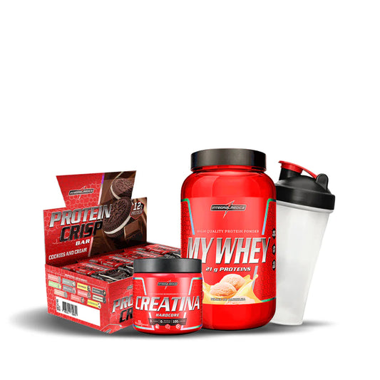 PACK ENERGÍA Y FUERZA - Whey 2 LB + Protein Crisp Box 12 und + Creatina Hardcore + Shaker Regalo