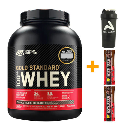 Pack Gold Standard, Optimum Nutrition Whey Protein 5 Lb, Original