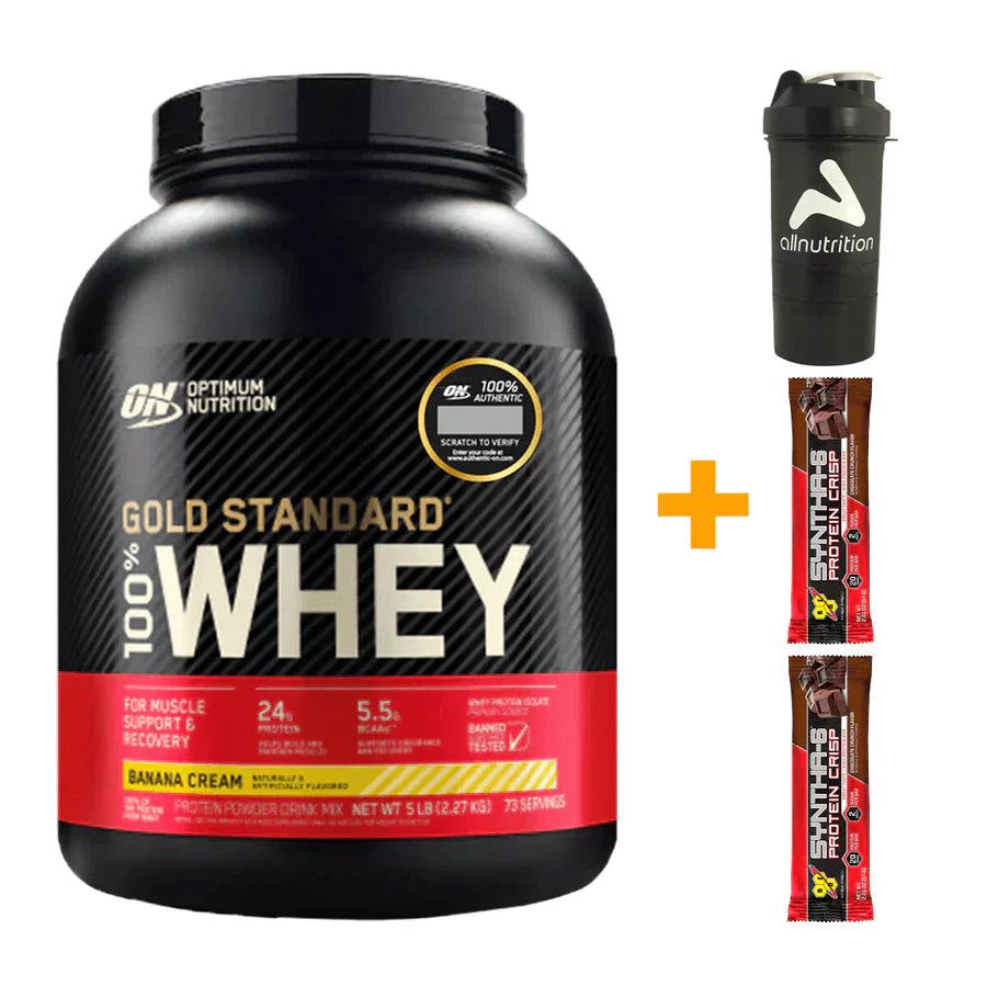 Pack Gold Standard, Optimum Nutrition Whey Protein 5 Lb, Original