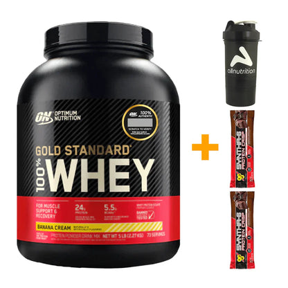 Pack Gold Standard, Optimum Nutrition Whey Protein 5 Lb, Original