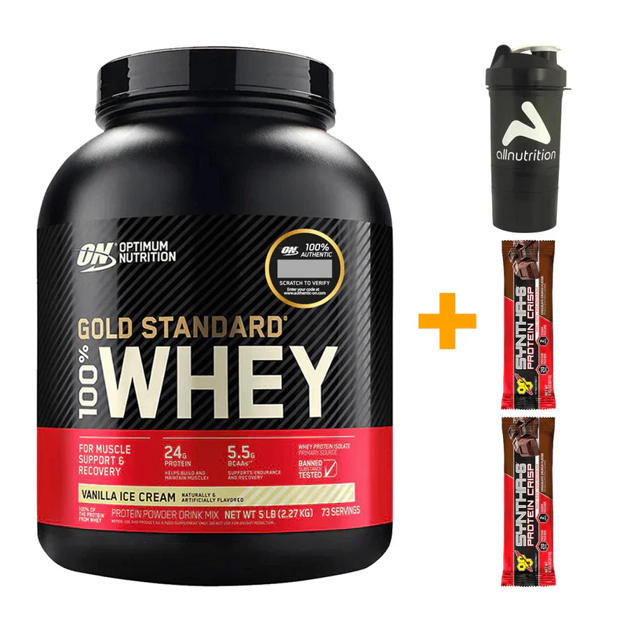 Pack Gold Standard, Optimum Nutrition Whey Protein 5 Lb, Original