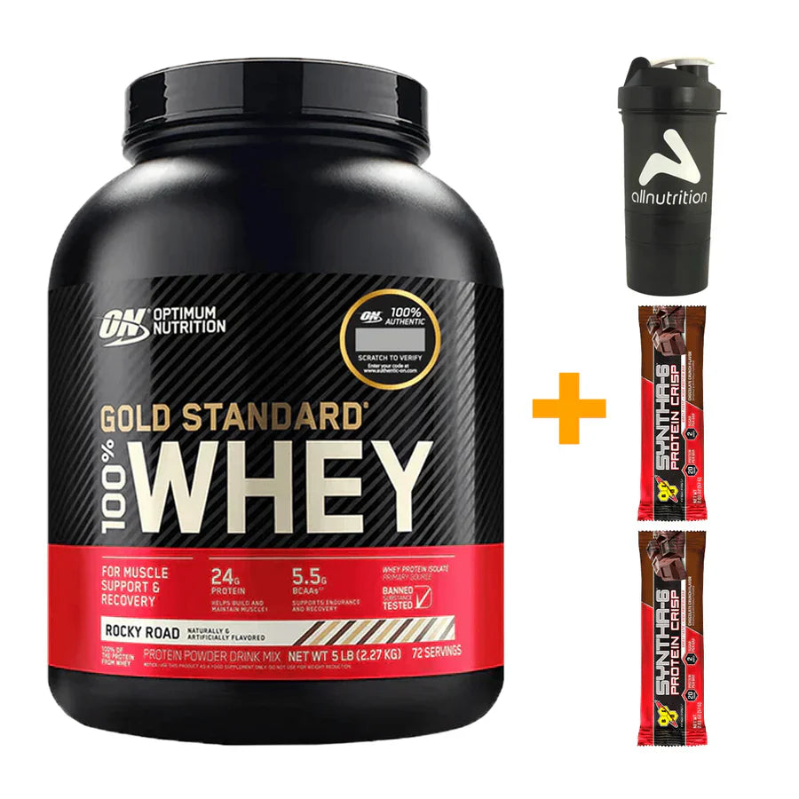 Pack Gold Standard, Optimum Nutrition Whey Protein 5 Lb, Original